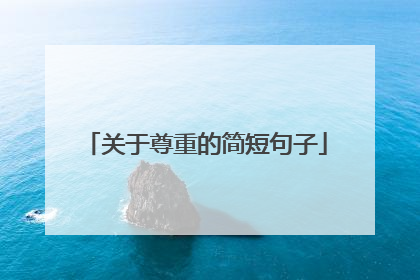 关于尊重的简短句子