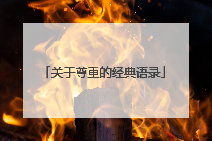 关于尊重的经典语录