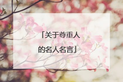 关于尊重人的名人名言