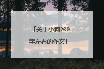 关于小狗200字左右的作文