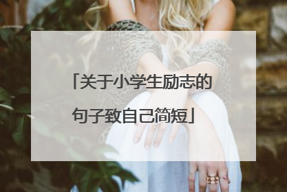 关于小学生励志的句子致自己简短