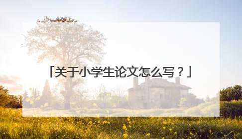 关于小学生论文怎么写？