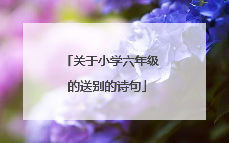 关于小学六年级的送别的诗句