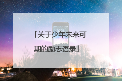 关于少年未来可期的励志语录