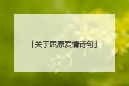 关于屈原爱情诗句