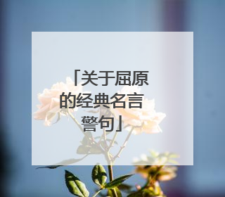 关于屈原的经典名言警句