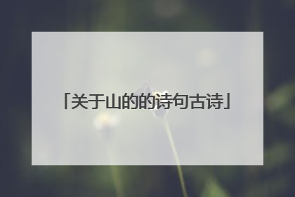 关于山的的诗句古诗