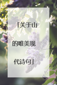 关于山的唯美现代诗句