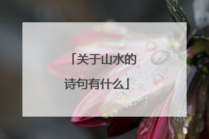 关于山水的诗句有什么