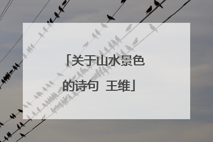 关于山水景色的诗句 王维