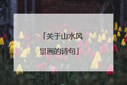 关于山水风景画的诗句