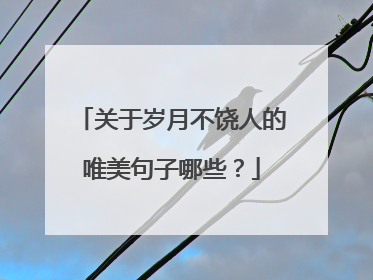 关于岁月不饶人的唯美句子哪些？