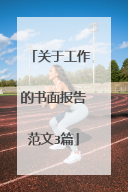 关于工作的书面报告范文3篇