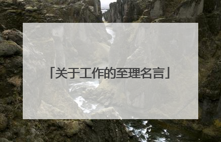 关于工作的至理名言
