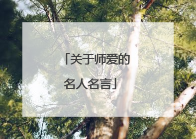 关于师爱的名人名言