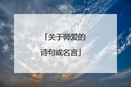 关于师爱的诗句或名言