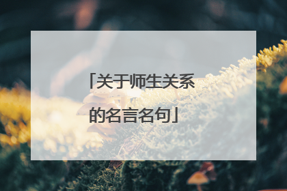 关于师生关系的名言名句