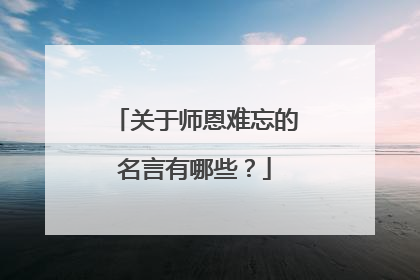 关于师恩难忘的名言有哪些？