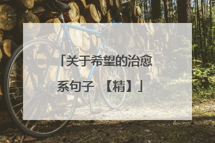 关于希望的治愈系句子 【精】