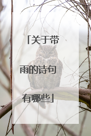 关于带雨的诗句有哪些