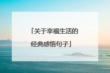 关于幸福生活的经典感悟句子