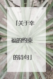 关于幸福的约束的诗句