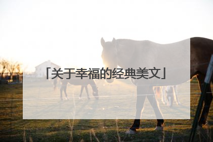 关于幸福的经典美文