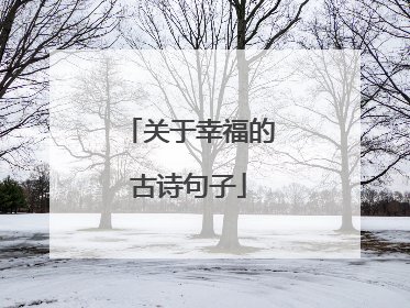关于幸福的古诗句子