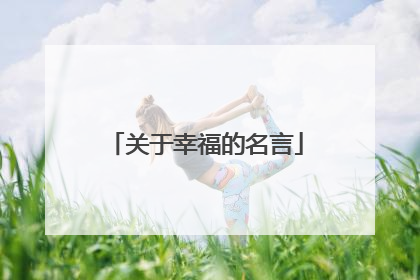 关于幸福的名言