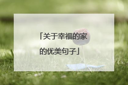 关于幸福的家的优美句子