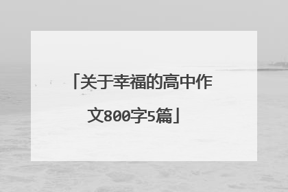 关于幸福的高中作文800字5篇