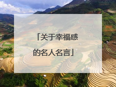 关于幸福感的名人名言