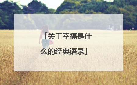 关于幸福是什么的经典语录