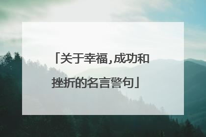 关于幸福,成功和挫折的名言警句