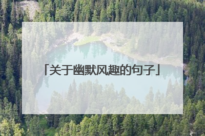 关于幽默风趣的句子