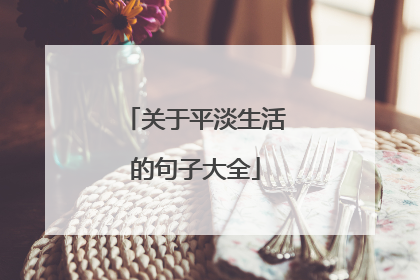 关于平淡生活的句子大全