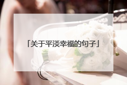 关于平淡幸福的句子