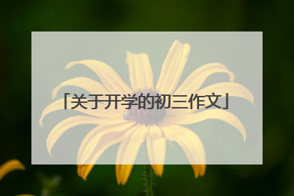 关于开学的初三作文