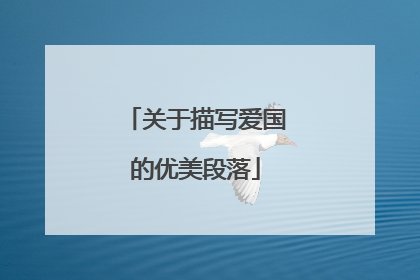 关于描写爱国的优美段落