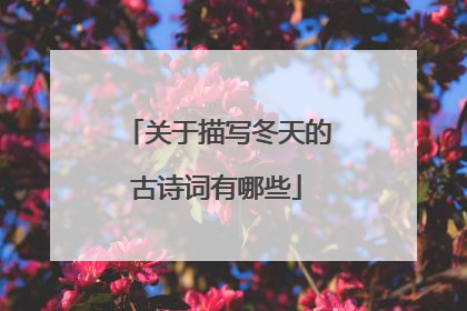 关于描写冬天的古诗词有哪些