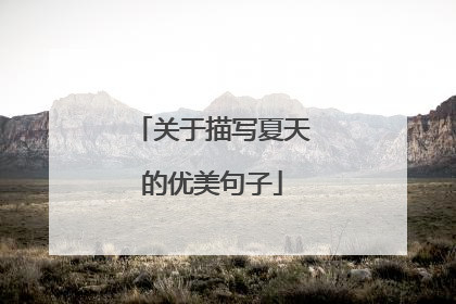 关于描写夏天的优美句子