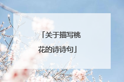 关于描写桃花的诗诗句