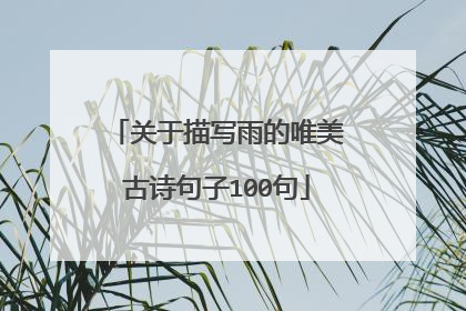 关于描写雨的唯美古诗句子100句
