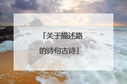 关于描述路的诗句古诗