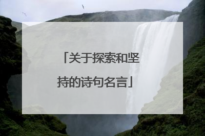 关于探索和坚持的诗句名言
