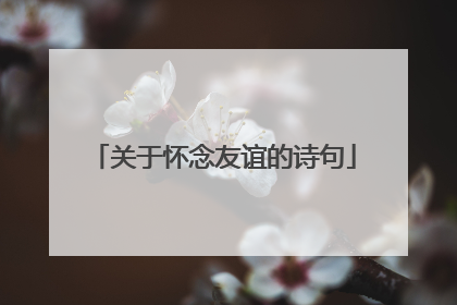 关于怀念友谊的诗句