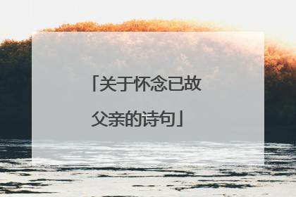 关于怀念已故父亲的诗句