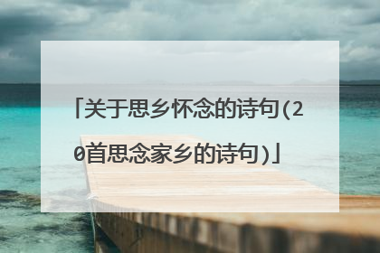 关于思乡怀念的诗句(20首思念家乡的诗句)