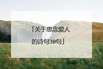 关于思念爱人的诗句30句
