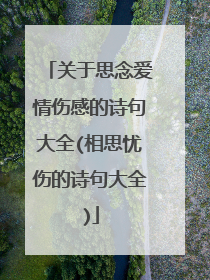 关于思念爱情伤感的诗句大全(相思忧伤的诗句大全)